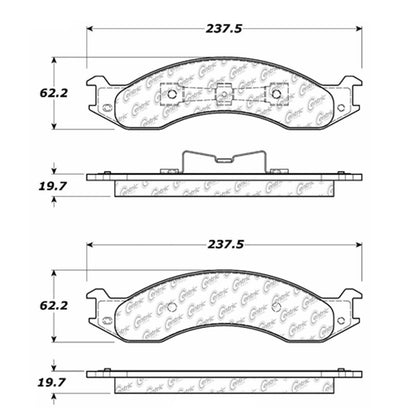 Centric Parts Disc Brake Pad Set Semi-Metallic with Shims for 1992-1994 Ford E-250 Econoline, E-350 Econoline, Club Wagon 102.05570