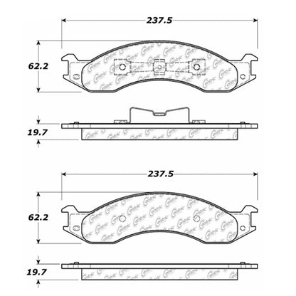 Centric Parts Disc Brake Pad Set Semi-Metallic with Shims for 1992-1994 Ford E-250 Econoline, E-350 Econoline, Club Wagon 102.05570