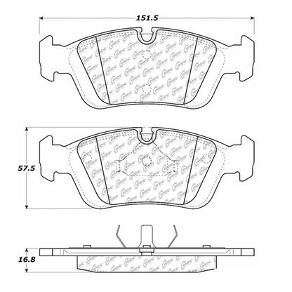 Centric Parts Disc Brake Pad Set Semi-Metallic with Shims for 1992-2006 BMW 3 Series 102.05580