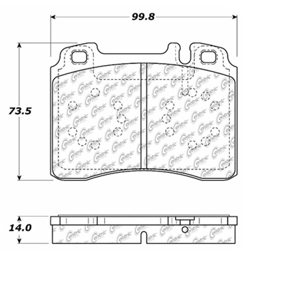 Centric Parts Disc Brake Pad Set Semi-Metallic with Shims for 1990-1993 Mercedes-Benz 300CE, 300E, 300TE, 400E, E320, and E420 102.05611
