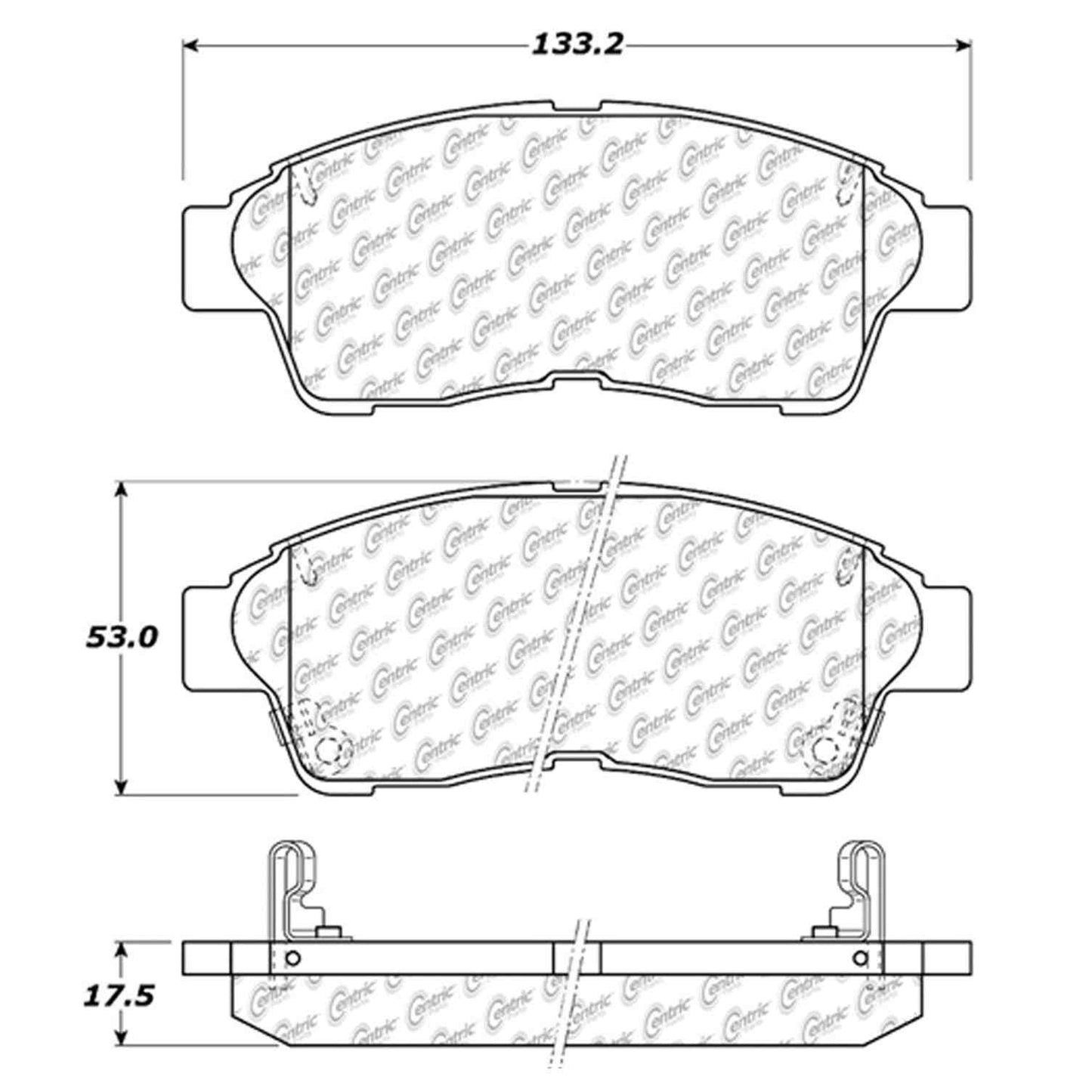 Centric Parts Disc Brake Pad Set Semi-Metallic with Shims for 1997-2001 Toyota Camry, Celica, Corolla, RAV4 102.05620