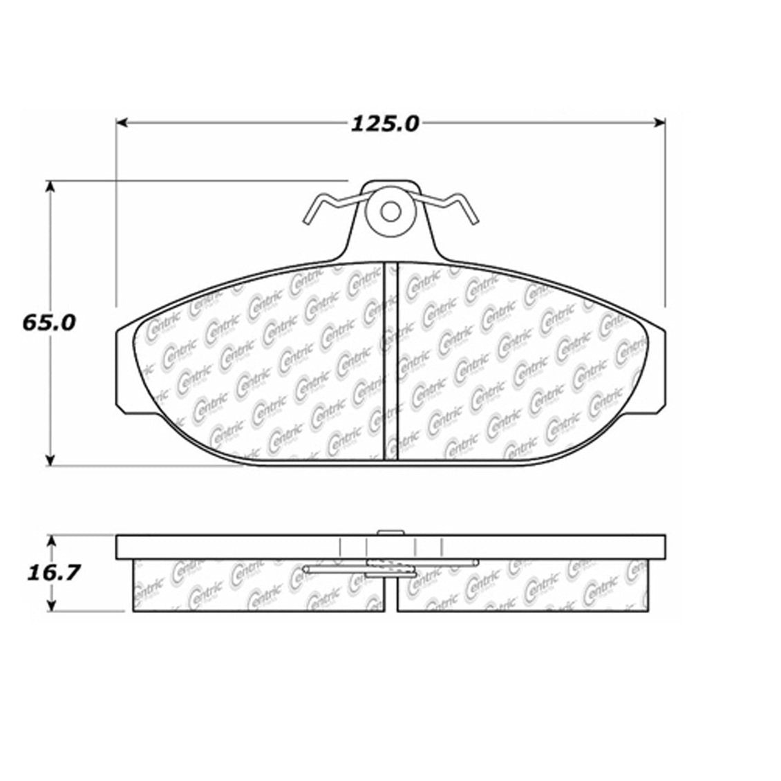 Centric Parts Disc Brake Pad Set Semi-Metallic with Shims for Volvo 740 1991-1985 745 1985 760 1990-1983 780 1990-1987 102.05650
