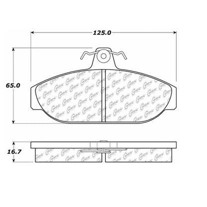 Centric Parts Disc Brake Pad Set Semi-Metallic with Shims for Volvo 740 1991-1985 745 1985 760 1990-1983 780 1990-1987 102.05650