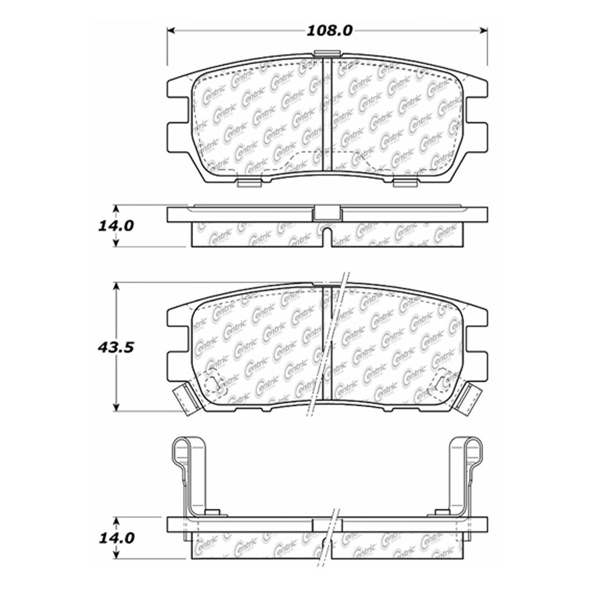 Centric Parts Disc Brake Pad Set 102.05670