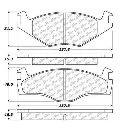 Centric Parts Disc Brake Pad Set Semi-Metallic with Shims for 1993-1985 Volkswagen Cabriolet 102.05690