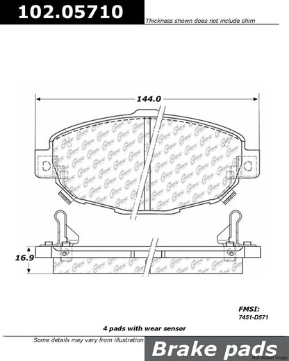 Centric Parts Disc Brake Pad Set 102.05710