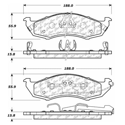 Centric Parts Disc Brake Pad Set Semi-Metallic with Shims for 1993-2002 Mercury Villager Nissan Quest 102.05760