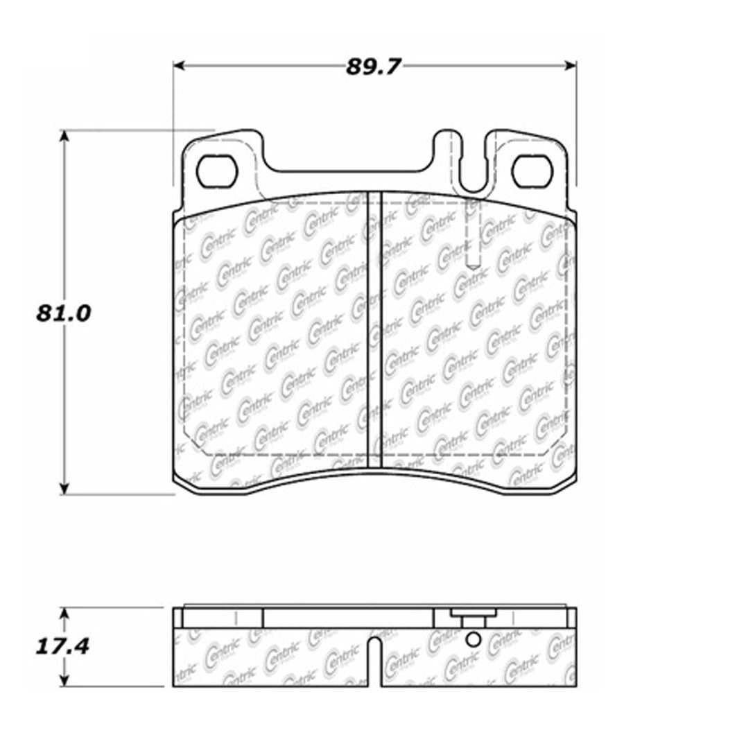 Centric Parts Disc Brake Pad Set Semi-Metallic with Shims for 1993-1994 Mercedes-Benz 300SD 300SE 1995-1994 S350 1999-1994 S320 102.05780