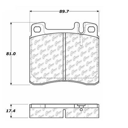 Centric Parts Disc Brake Pad Set Semi-Metallic with Shims for 1993-1994 Mercedes-Benz 300SD 300SE 1995-1994 S350 1999-1994 S320 102.05780