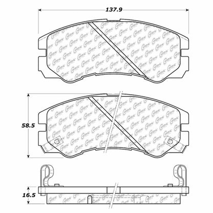 Centric Parts Disc Brake Pad Set Semi-Metallic with Shims for 1996-1999 Acura SLX 102.05790