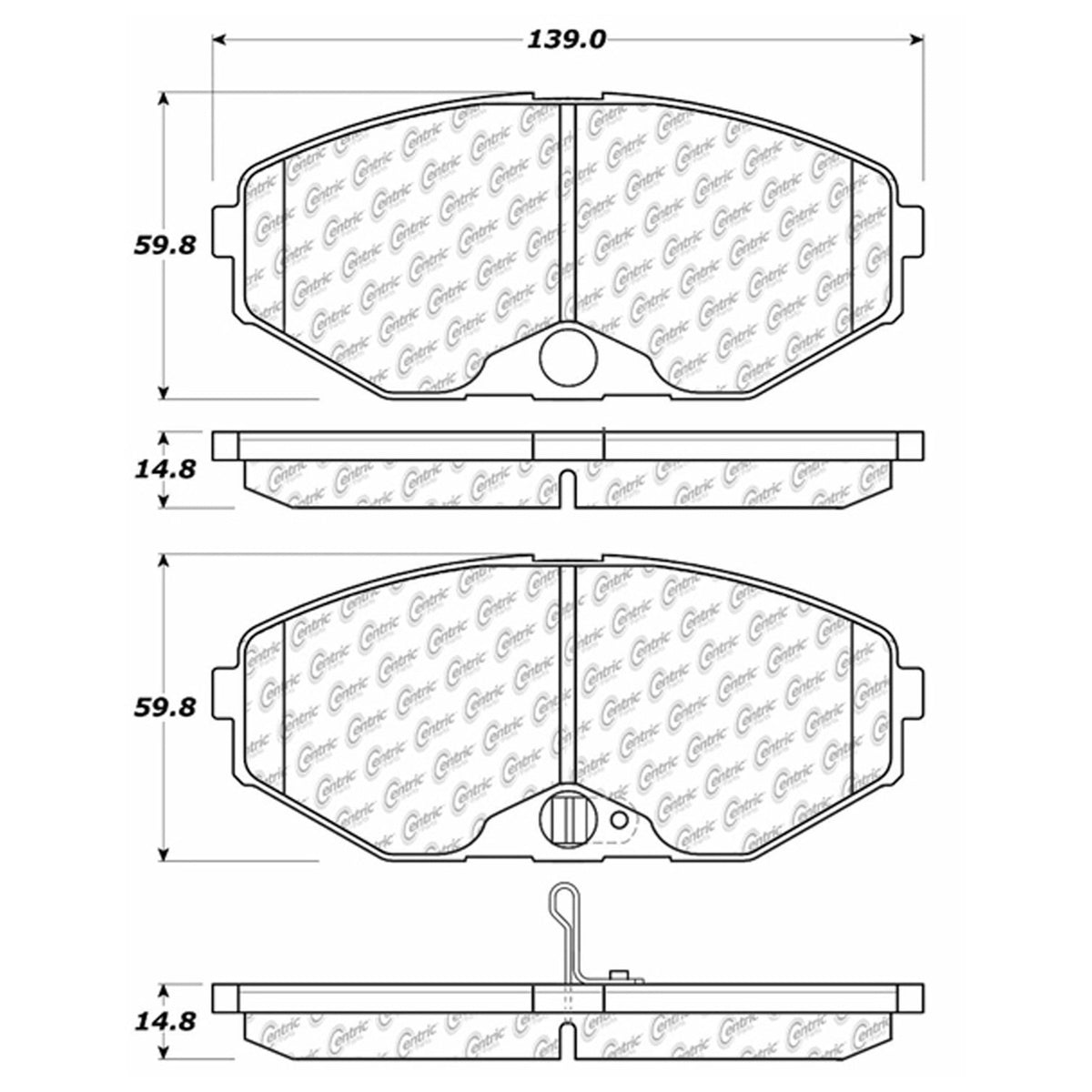 Centric Parts Disc Brake Pad Set Semi-Metallic with Shims for 1993-1997 Infiniti J30 Q45 102.05870