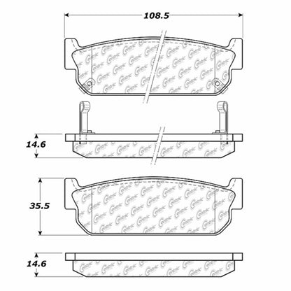 Centric Parts Disc Brake Pad Set Semi-Metallic with Shims for 1993-1997 Infiniti J30, 2003-2004 Infiniti M45, 1994-2006 Infiniti Q45 102.05880
