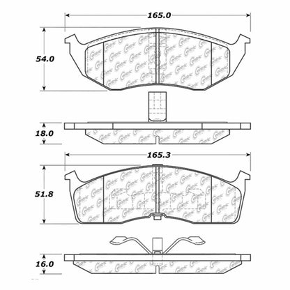 Centric Parts Disc Brake Pad Set Semi-Metallic with Shims for 1993-2002 Chrysler Vehicles 102.05910