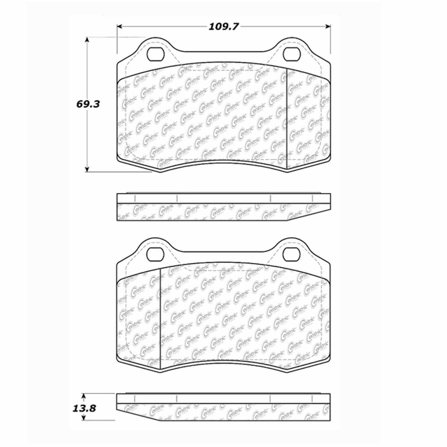 Centric Parts Disc Brake Pad Set Semi-Metallic with Shims for 2000-2007 Aston Martin DB7, Jaguar S-Type, Volvo S60 102.05921