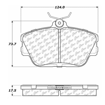 Centric Parts Disc Brake Pad Set Semi-Metallic with Shims for Ford Taurus 1996-1999 102.05980