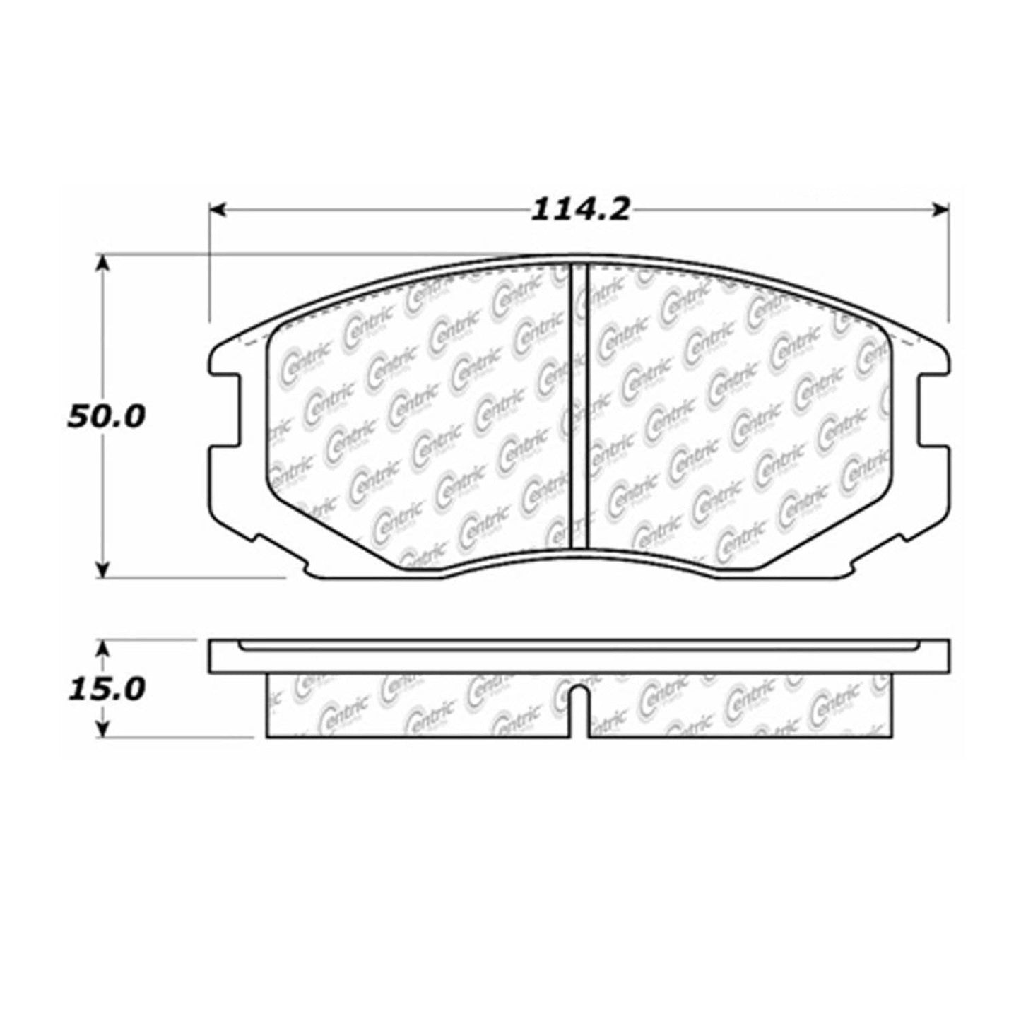 Centric Parts Disc Brake Pad Set Semi-Metallic with Shims for 1991-2000 Dodge Colt Eagle Summit Vista Mitsubishi Mirage Plymouth Colt 102.06020