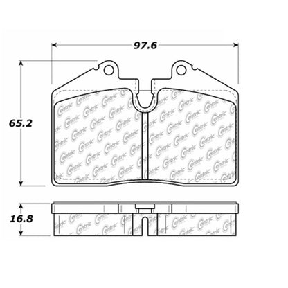 Centric Parts Disc Brake Pad Set C-Tek Semi-Metallic with Shims for Ferrari 348 GTB 1993-1994, F355 1996-1999