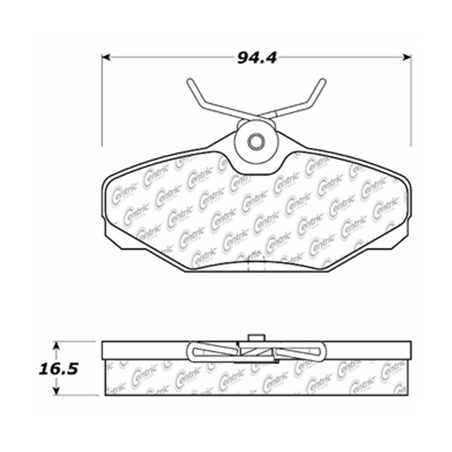 Centric Parts Disc Brake Pad Set Semi-Metallic with Shims for 1993-2007 Ford Taurus, 1993-2002 Lincoln Continental, 1993-2005 Mercury Sable 102.06100