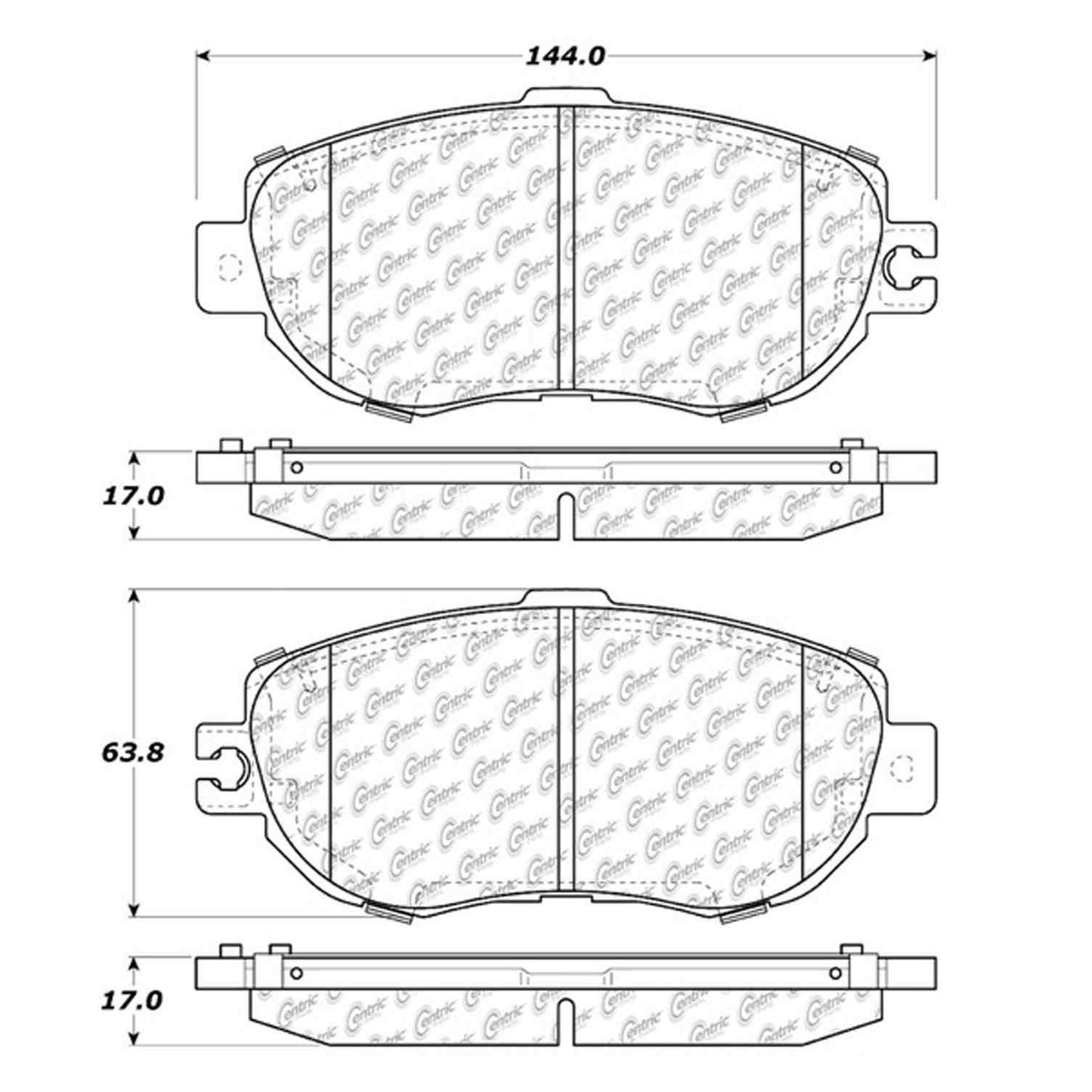 Centric Parts Disc Brake Pad Set Semi-Metallic with Shims for 1993-1994 Lexus LS400 102.06120