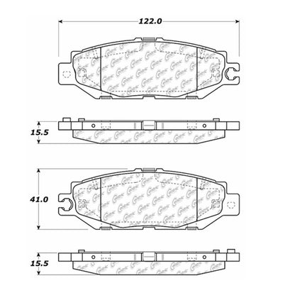 Centric Parts Disc Brake Pad Set Semi-Metallic with Shims for 1993-2000 Lexus LS400 102.06130