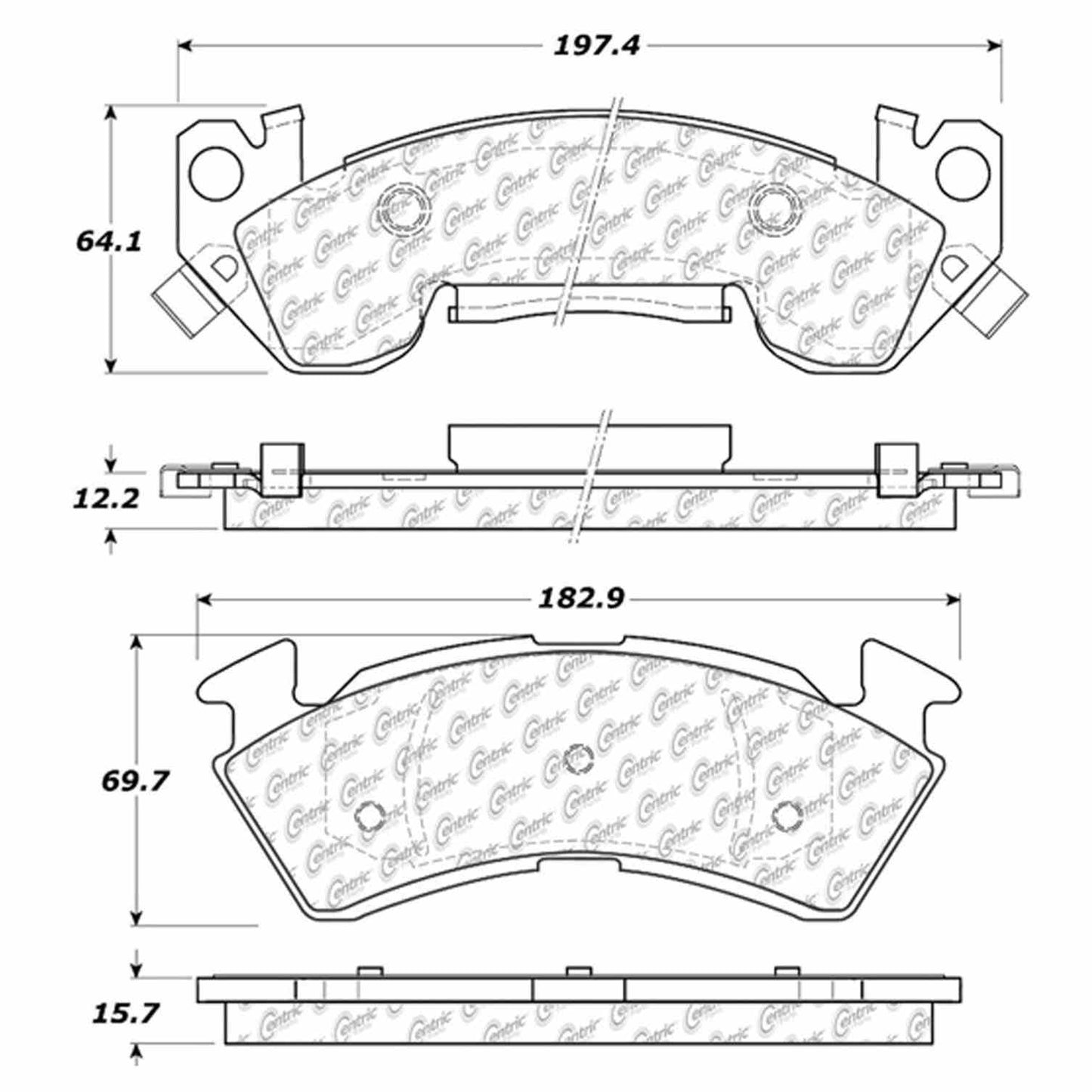 Centric Parts Disc Brake Pad Set Semi-Metallic with Shims for 1992-1996 Buick Commercial Chassis Roadmaster Chevrolet Caprice Impala 102.06140