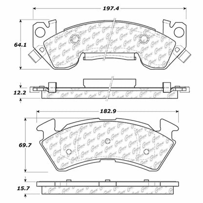 Centric Parts Disc Brake Pad Set Semi-Metallic with Shims for 1992-1996 Buick Commercial Chassis Roadmaster Chevrolet Caprice Impala 102.06140