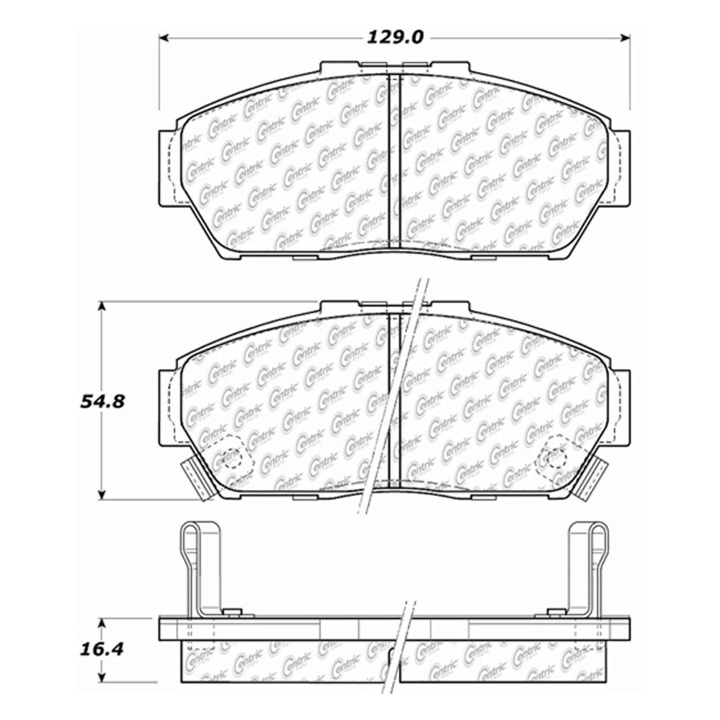 Centric Parts Disc Brake Pad Set Semi-Metallic with Shims for 1993-2001 Acura Integra Honda Civic 102.06170