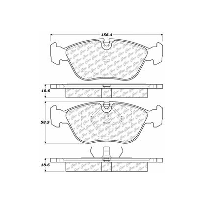Centric Parts Disc Brake Pad Set Semi-Metallic with Shims for 1993-1997 Volvo 850 2004-1998 C70 2000-1998 S70 2000-1998 V70 102.06180