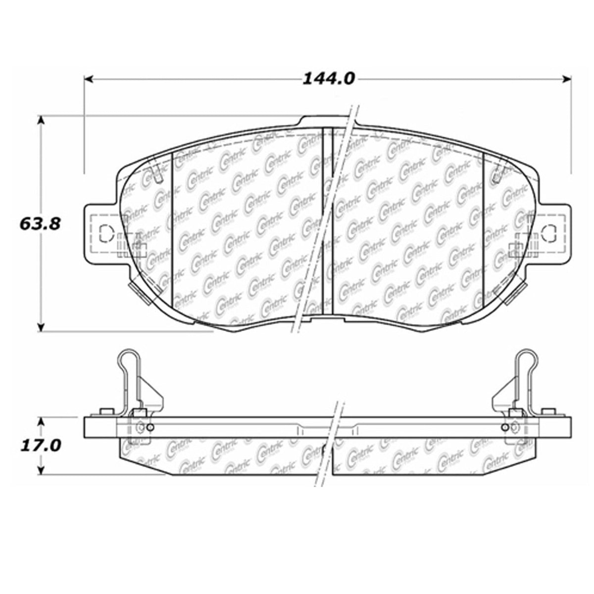 Centric Parts Disc Brake Pad Set Semi-Metallic with Shims for Lexus GS300/GS400/GS430/IS300/SC430 and Toyota Supra 1998-1993 102.06190