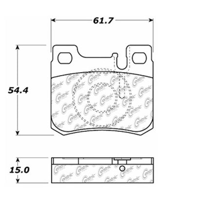 Centric Parts Disc Brake Pad Set Semi-Metallic with Shims for 1993-1987 Mercedes-Benz 190E 1993-1986 300E 1995-1994 C220 1995-1994 C280 102.06200