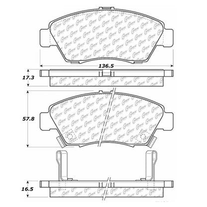Centric Parts Disc Brake Pad Set C-Tek Semi-Metallic with Shims for 2002-2006 Acura RSX 102.06210