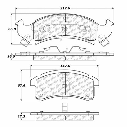 Centric Parts Disc Brake Pad Set C-Tek Semi-Metallic with Shims for 1994-1999 Buick LeSabre and Related Models
