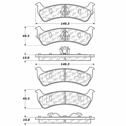 Centric Parts Disc Brake Pad Set Semi-Metallic with Shims for 2001-2003 Ford Explorer Sport, 2003-2005 Explorer Sport Trac, 1994 Jeep Grand Cherokee, 1993 Grand Wagoneer 102.06250