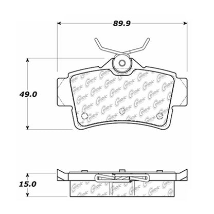 Centric Parts Disc Brake Pad Set Semi-Metallic with Shims for 1994-2004 Ford Mustang 102.06271