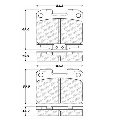 Centric Parts Disc Brake Pad Set Semi-Metallic with Shims for 1995-1996 Dodge Stealth, 1993-1999 Mitsubishi 3000GT 102.06310