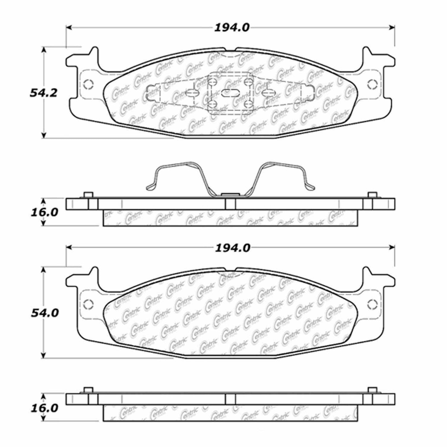 Centric Parts Disc Brake Pad Set Semi-Metallic with Shims for 1994-2003 Ford Bronco E-150 F-150 102.06320