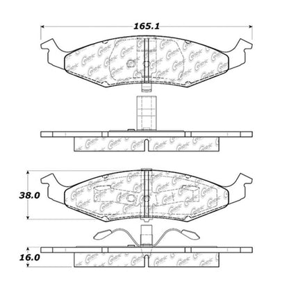 Centric Parts Disc Brake Pad Set Semi-Metallic with Shims for 1995-1996 Dodge Neon Plymouth Neon 102.06330
