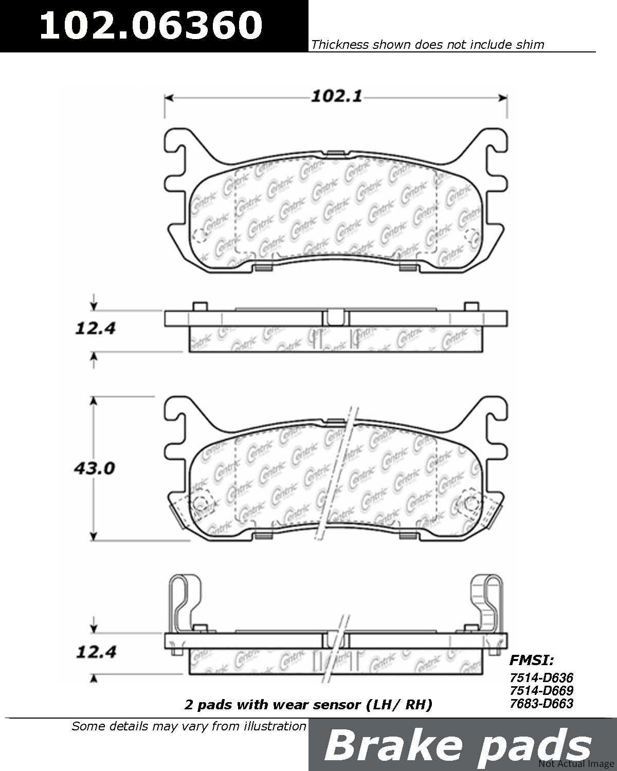 Centric Parts Disc Brake Pad Set 10206360