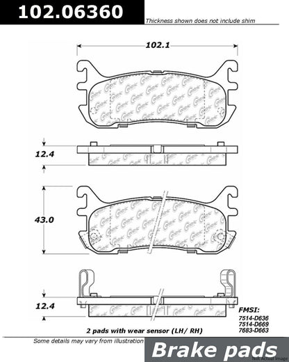 Centric Parts Disc Brake Pad Set 10206360