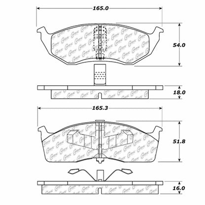 Centric Parts Disc Brake Pad Set Semi-Metallic with Shims for Chrysler Neon 2000-2002 Dodge Neon 1995-2005 Plymouth Neon 1995-2001 102.06420