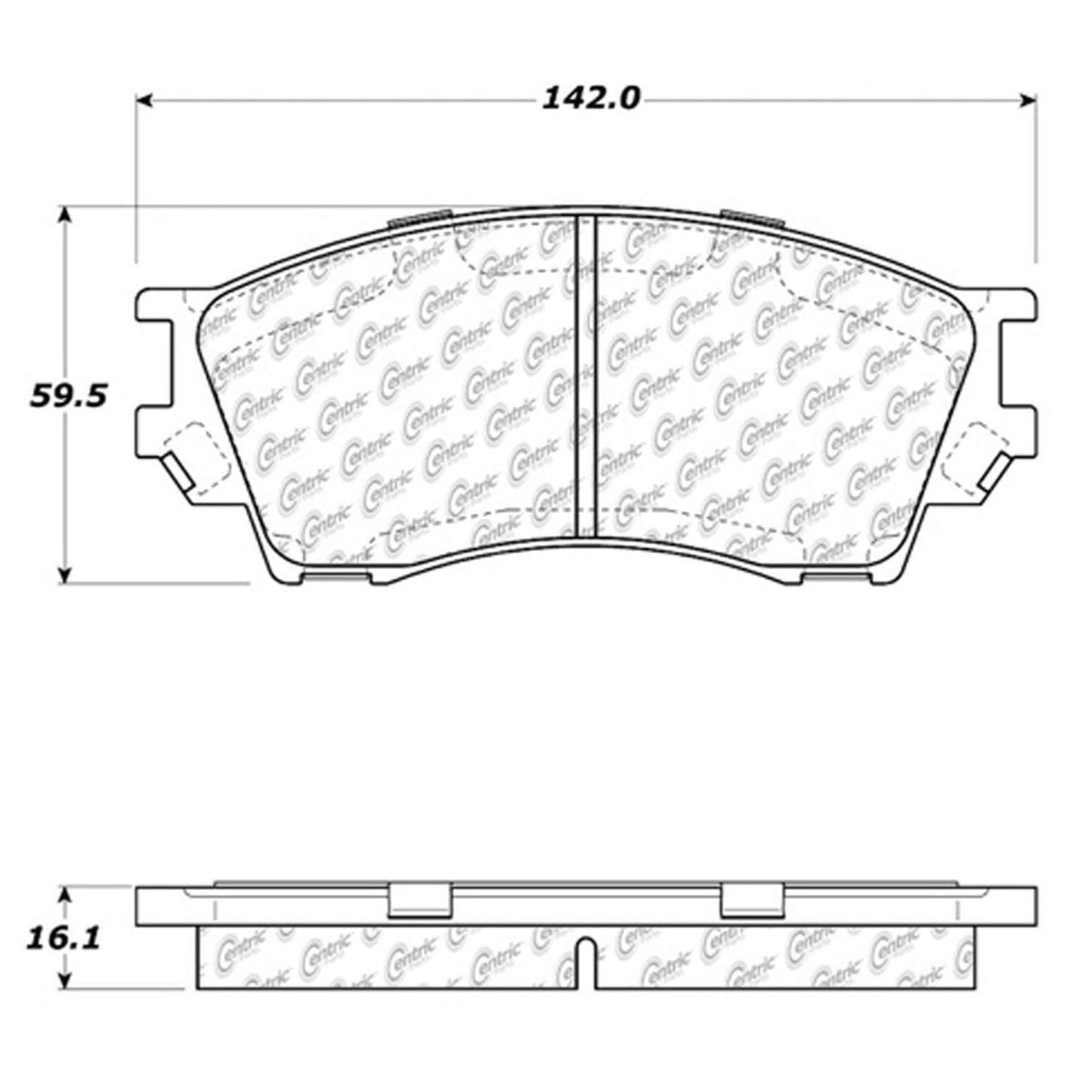 Centric Parts Disc Brake Pad Set Semi-Metallic with Shims for 1995-2002 Mazda Millenia 102.06430