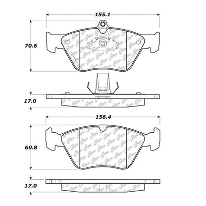 Centric Parts Disc Brake Pad Set Semi-Metallic with Shims for 1994-1996 Saab 900 102.06440