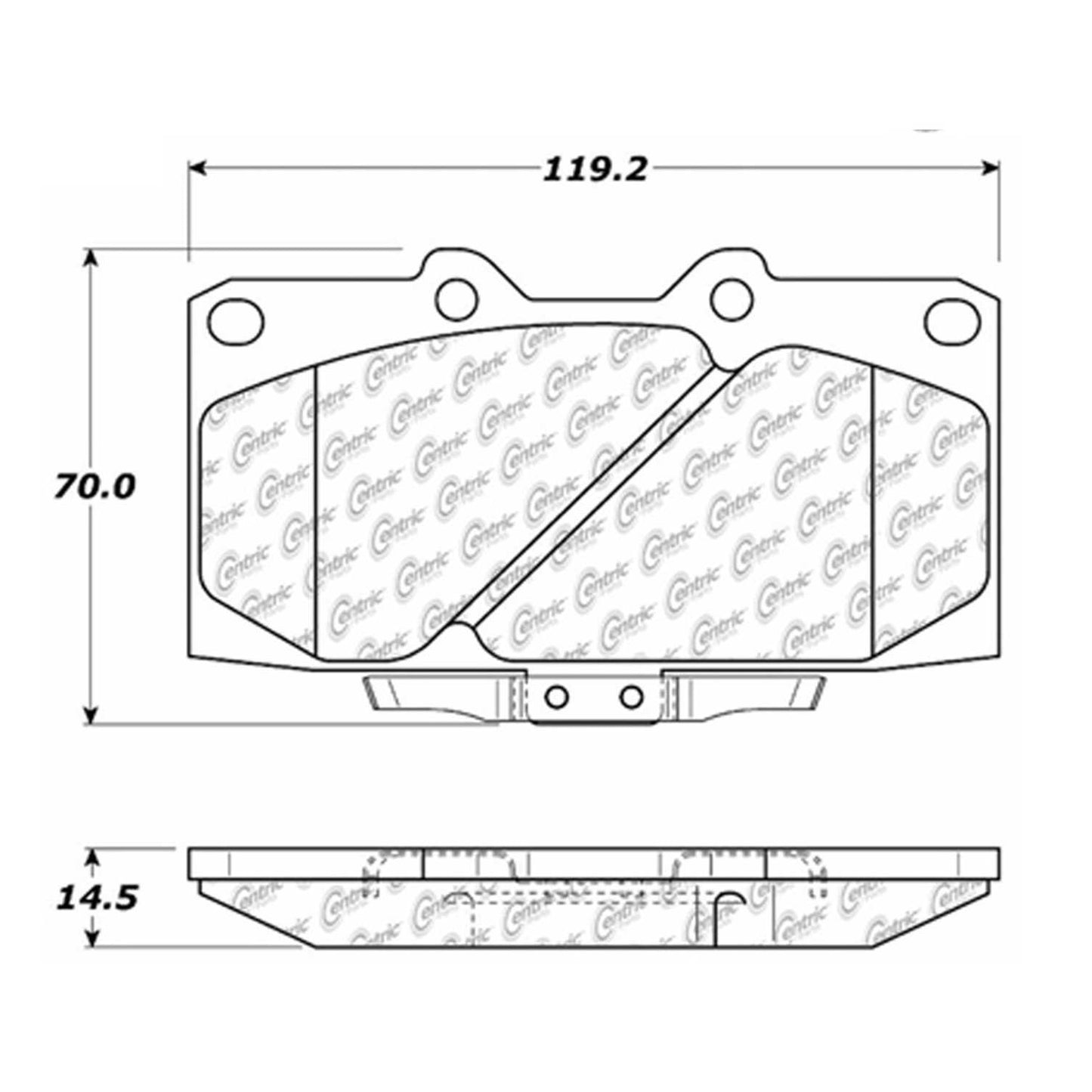 Centric Parts Disc Brake Pad Set Semi-Metallic with Shims for 1989-1996 Nissan 300ZX 102.06470