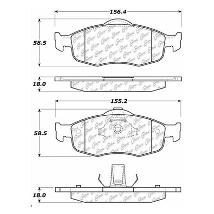 Centric Parts Disc Brake Pad Set Semi-Metallic Brake Pads with Shims for 1995-2000 Ford Contour Mystique 2002-1999 Mercury Cougar 102.06480