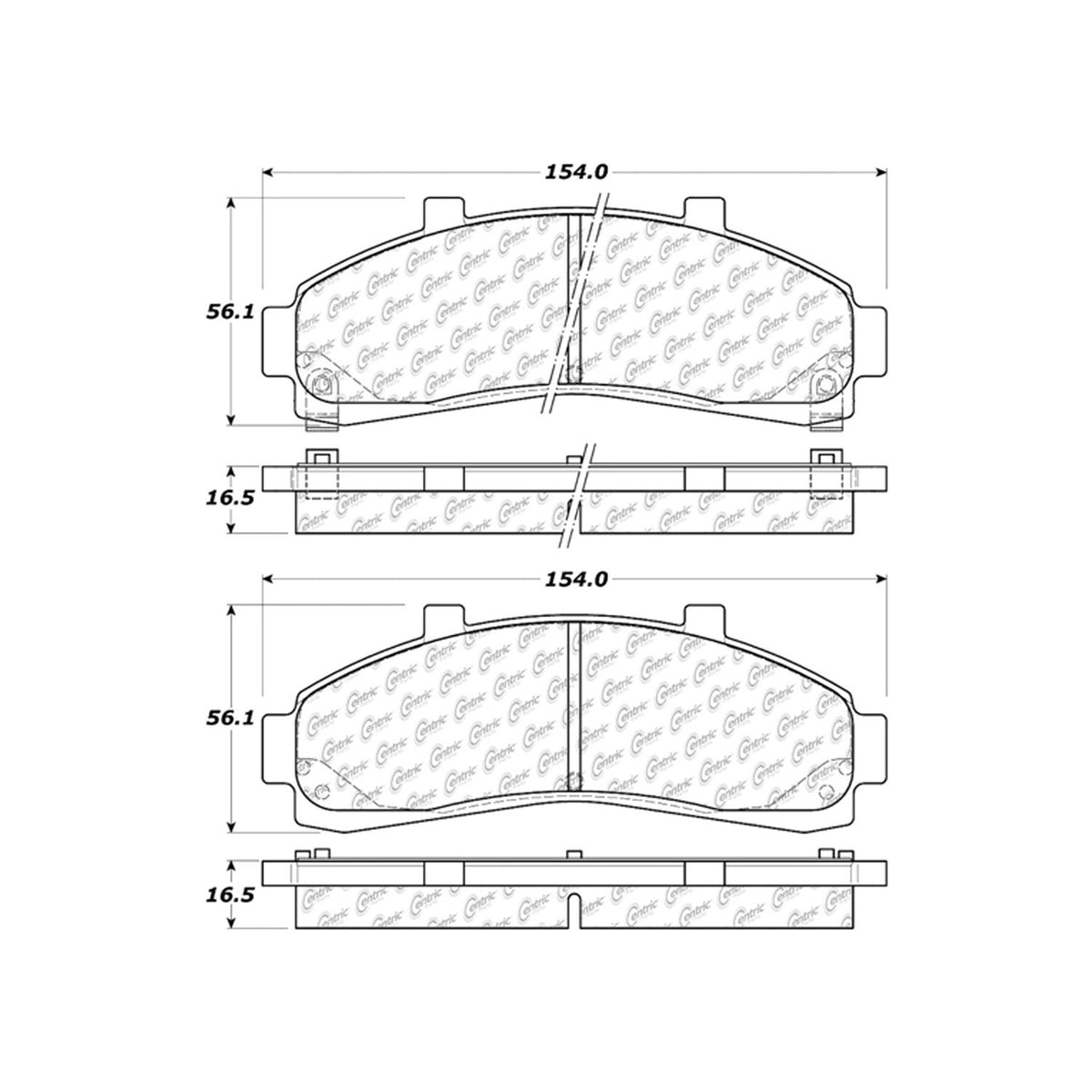 Centric Parts Disc Brake Pad Set Semi-Metallic with Shims for Ford Explorer 2001-1995 102.06520
