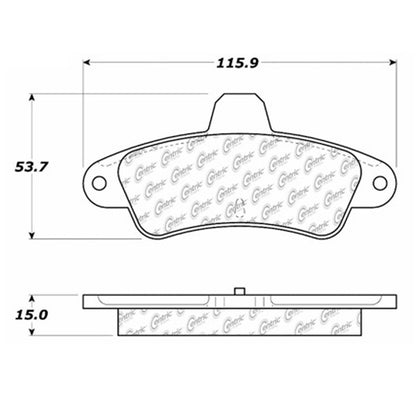 Centric Parts Disc Brake Pad Set Semi-Metallic with Shims for 1995-2000 Ford Contour, Mystique & Mercury Cougar 102.06610