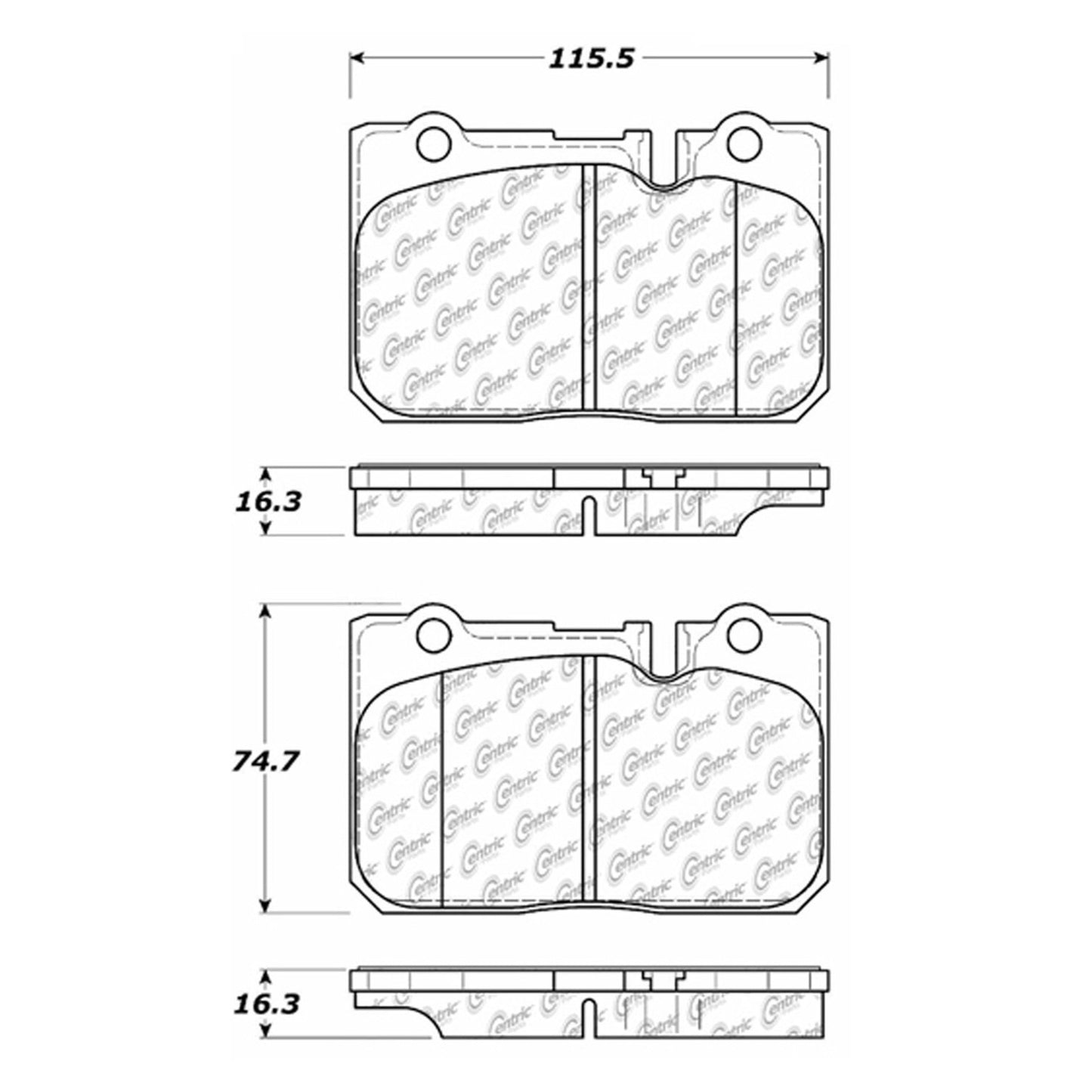 Centric Parts Disc Brake Pad Set Semi-Metallic with Shims for 1995-2000 Lexus LS400 102.06650