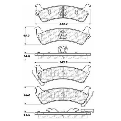 Centric Parts Disc Brake Pad Set Semi-Metallic with Shims for 1994-1998 Jeep Grand Cherokee 102.06660