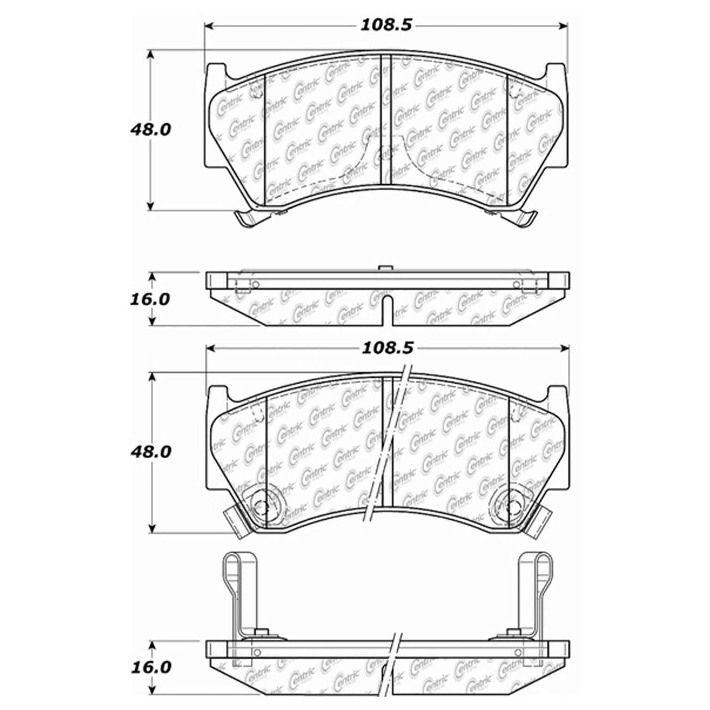 Centric Parts Disc Brake Pad Set Semi-Metallic with Shims for 1995-2000 Nissan 200SX Lucino Sentra 102.06680