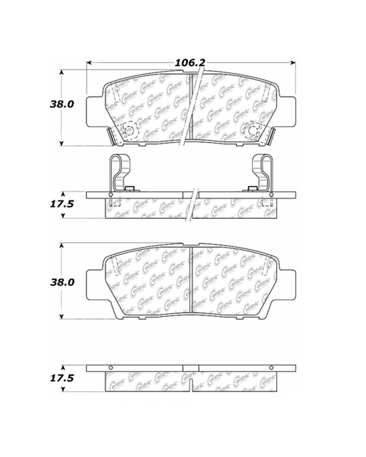 Centric Parts Disc Brake Pad Set Semi-Metallic with Shims for 1995-1999 Toyota Avalon 102.06720
